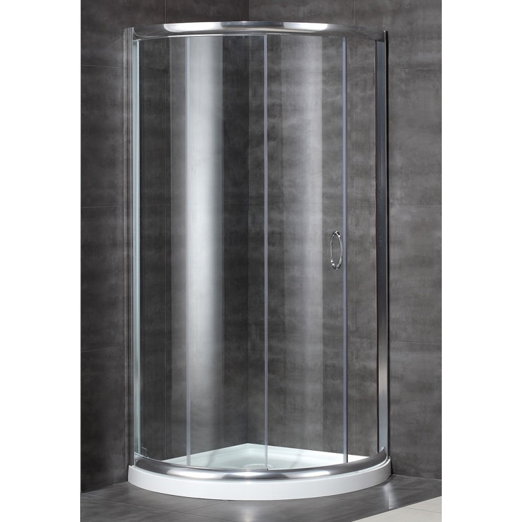 Aston 40" x 77.5" Round Sliding Shower enclosure with Base Included